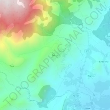Mapa topográfico Borivoli, altitud, relieve