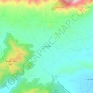 Mapa topográfico la Canalosa, altitud, relieve