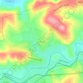 Mapa topográfico La Aldea, altitud, relieve