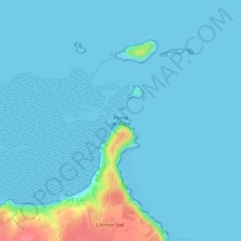 Mapa topográfico Pointe de Bilfot, altitud, relieve