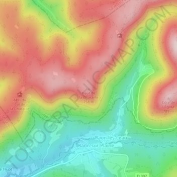 Mapa topográfico Haut de la Charaille, altitud, relieve
