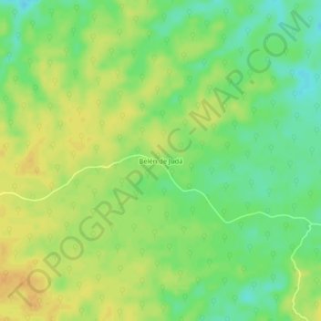 Mapa topográfico Belén de Judá, altitud, relieve