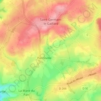 Mapa topográfico Hameau Clapet, altitud, relieve