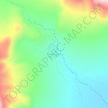 Mapa topográfico Santiago K, altitud, relieve