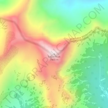 Mapa topográfico Eagle Peak, altitud, relieve