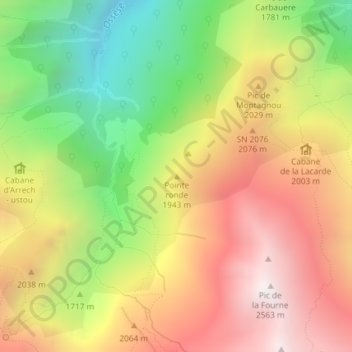 Mapa topográfico Pointe ronde, altitud, relieve