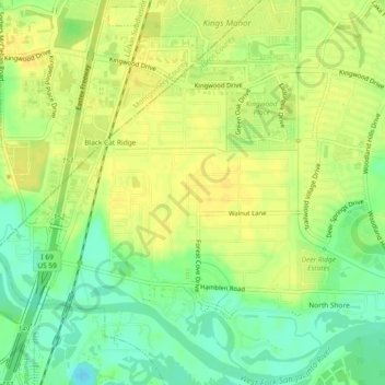 Mapa topográfico Forest Cove, altitud, relieve