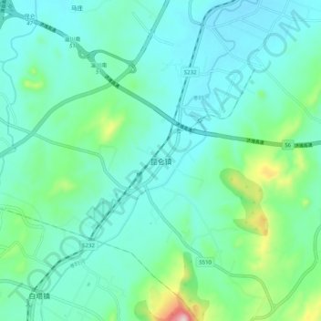 Mapa topográfico Kunlun, altitud, relieve