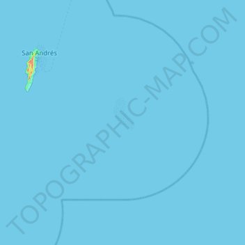 Mapa topográfico Cayo Bolivar (West Cay), altitud, relieve