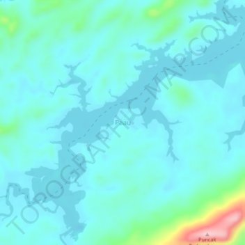 Mapa topográfico Paau, altitud, relieve