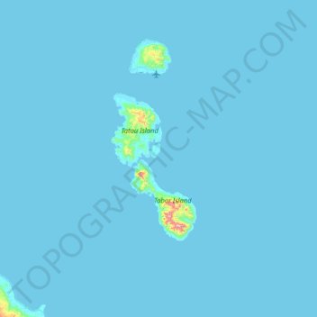 Mapa topográfico Tabar Islands, altitud, relieve