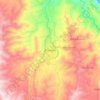Mapa topográfico Frontino, altitud, relieve