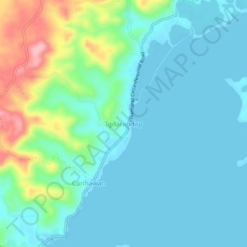 Mapa topográfico Igdarapdap, altitud, relieve