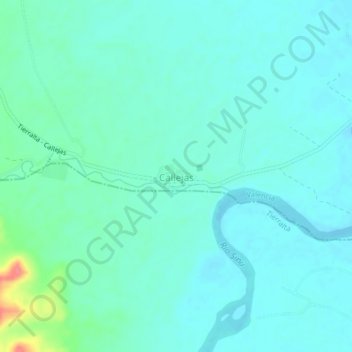 Mapa topográfico Callejas, altitud, relieve