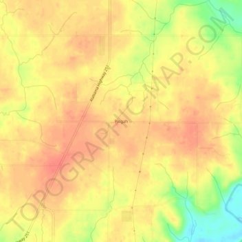 Mapa topográfico Pisgah, altitud, relieve