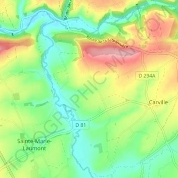 Mapa topográfico Béatrix, altitud, relieve