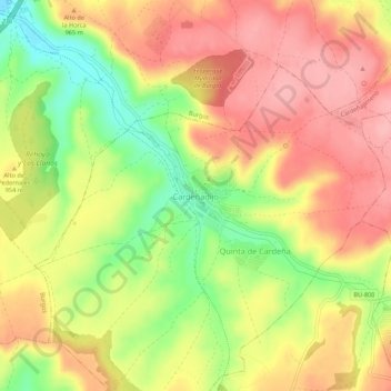 Mapa topográfico Cardeñadijo, altitud, relieve