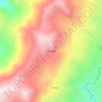Mapa topográfico Chorrillo, altitud, relieve