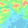 Mapa topográfico Guayanilla, altitud, relieve