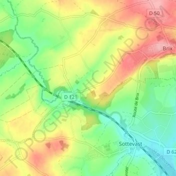 Mapa topográfico Ragonde, altitud, relieve