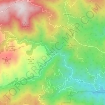 Mapa topográfico Salina, altitud, relieve