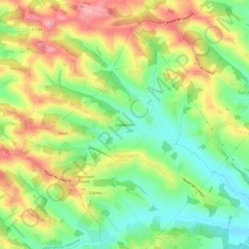 Mapa topográfico Lamaison, altitud, relieve