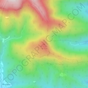 Mapa topográfico el Cuàs, altitud, relieve