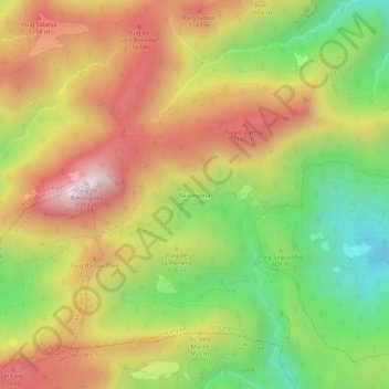 Mapa topográfico Bassegoda, altitud, relieve
