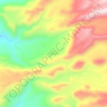 Mapa topográfico Picotani, altitud, relieve