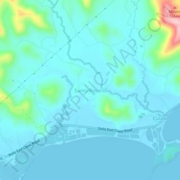 Mapa topográfico Sto. Rosario, altitud, relieve