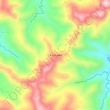Mapa topográfico Hinandayan, altitud, relieve