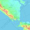 Mapa topográfico Lampung, altitud, relieve