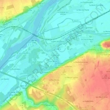 Mapa topográfico Le Barrage, altitud, relieve
