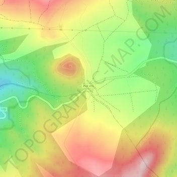Mapa topográfico Paso de Cortés, altitud, relieve
