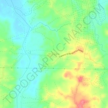 Mapa topográfico El Cedro, altitud, relieve