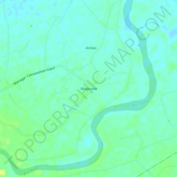Mapa topográfico Magindat, altitud, relieve