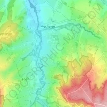 Mapa topográfico Helle, altitud, relieve