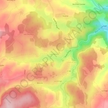Mapa topográfico Les Mèdes, altitud, relieve