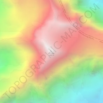 Mapa topográfico Pico Sur, altitud, relieve