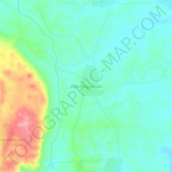 Mapa topográfico Villa Pagaduan, altitud, relieve