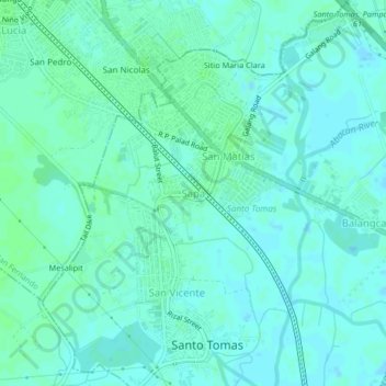 Mapa topográfico Sapa, altitud, relieve