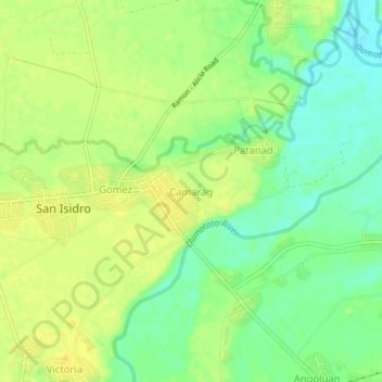 Mapa topográfico Camarag, altitud, relieve