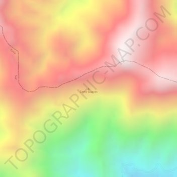Mapa topográfico Cerro Guayas, altitud, relieve