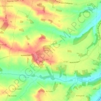 Mapa topográfico Hameau de Lagarde, altitud, relieve