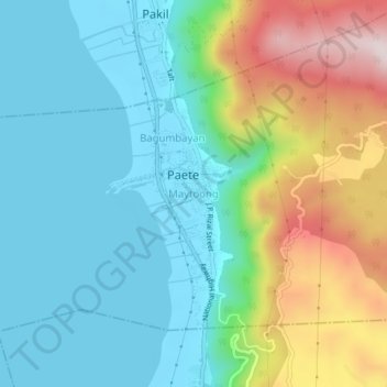 Mapa topográfico Maytoong, altitud, relieve