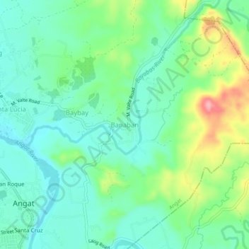Mapa topográfico Banaban, altitud, relieve