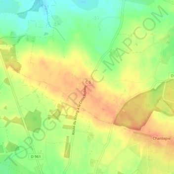 Mapa topográfico Le Courbet, altitud, relieve