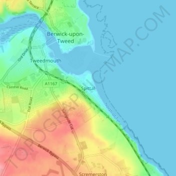 Mapa topográfico Spittal, altitud, relieve