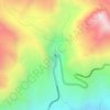 Mapa topográfico Cascada Pomora, altitud, relieve