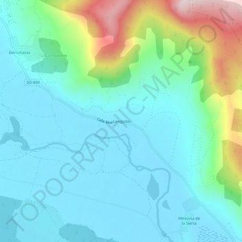 Mapa topográfico Langosto, altitud, relieve